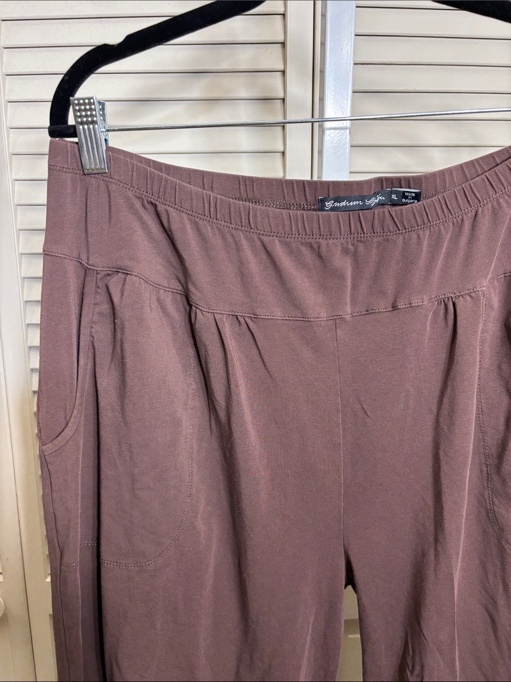 Gudrun Sjöden Bubble-Leg Brown Lagnelook Stretch Organic Cotton Pants XL - Picture 5 of 12